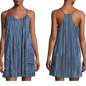 Nicole Miller blue striped swing style dress